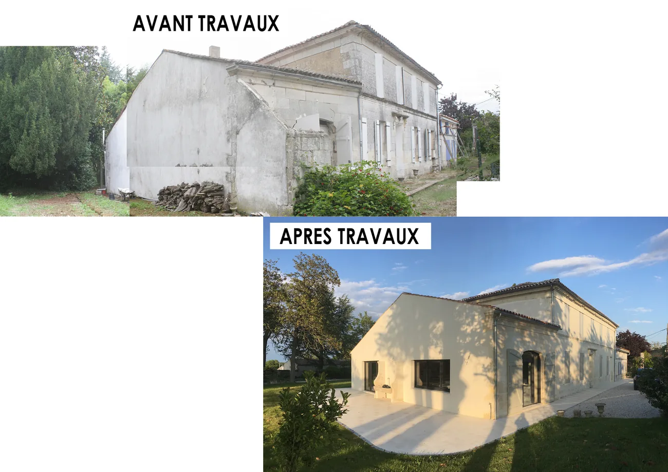 Maison avant et après rénovation en Charente-Maritime
