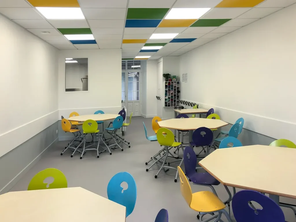 Salle de classe réaménagée
